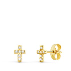 Pendientes Oro 9kts 6x4mm 9KP1915-OAP Diamantes 0.06 CTS