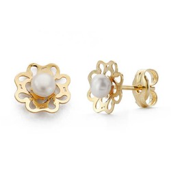 Pendientes Oro 9kts 7x7mm 9K18256 Perla