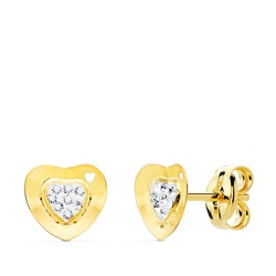 Pendientes Oro 9kts 7x7mm 9K20761-1 Circonitas