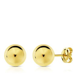 Boucles d'Oreilles Or 9kts 8mm 9K0622 Boule Lisse