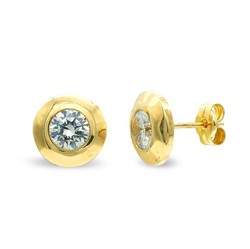 Ohrringe aus 9-karätigem Gold, 9 mm, 9K10915, Zirkonia