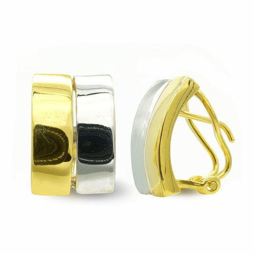 18kt Bicolor Gold Earrings Bands 7431-1