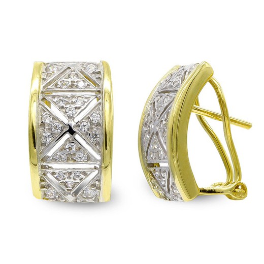 Bicolor 18k Gold Ohrringe Zirkonia 20488-1