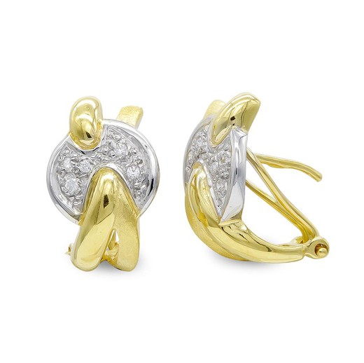 Orecchini in oro bicolore opaco 18kt 3892-1