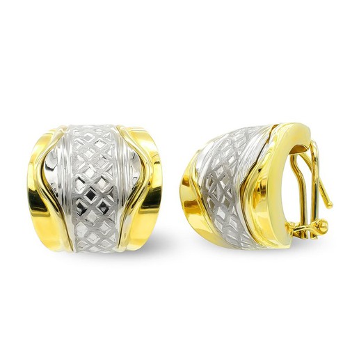 Boucles d'oreilles sculptées en or bicolore 18 carats 20412-1