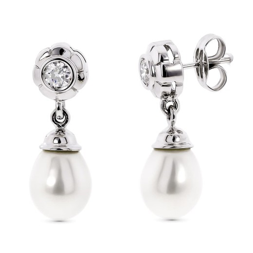 Boucles d'oreilles Or Blanc 18 Carats 11578 Perle