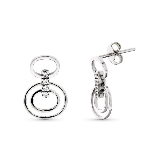 Boucles d'oreilles Or Blanc 18 Carats 15420 Zircone