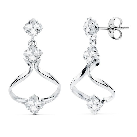 Boucles d'oreilles en or blanc 18 carats 18813 Zircone