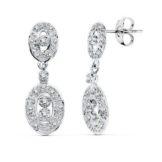 Boucles d'oreilles en or blanc 18 carats 18816 Zircone