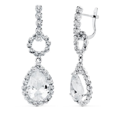 Boucles d'oreilles en or blanc 18 carats 18818 Zircone