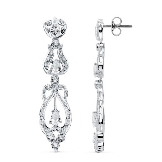 Boucles d'oreilles en or blanc 18 carats 18819 Zircone