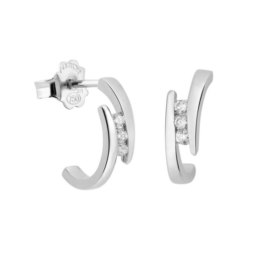 Pendientes Oro Blanco 18kts Argyor MRM 1,50mm (18)75B0013 6 Diamantes