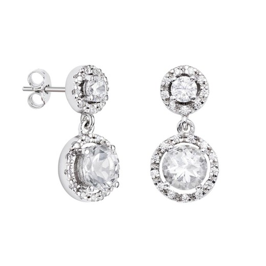 Pendientes Oro Blanco 18kts Argyor MRM 1,80cm (18)75B0204TD Topacios Blancos Diamantes