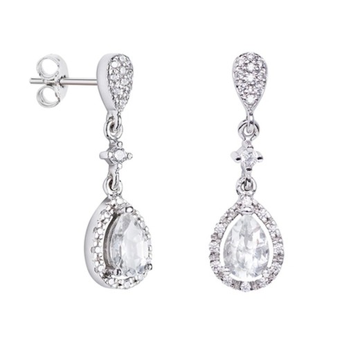 Pendientes Oro Blanco 18kts Argyor MRM 2,50cm (18)75B0209TD Topacios Blancos Diamantes