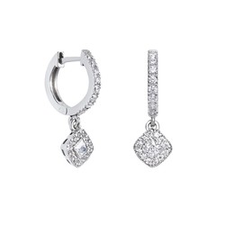 Pendientes Oro Blanco 18kts Argyor MRM 2,50cm (18)75B0210 Topacios Blancos Diamantes