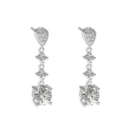 Pendientes Oro Blanco 18kts Argyor MRM 2,50cm (18)75B0226TD Topacio Blanco Diamantes