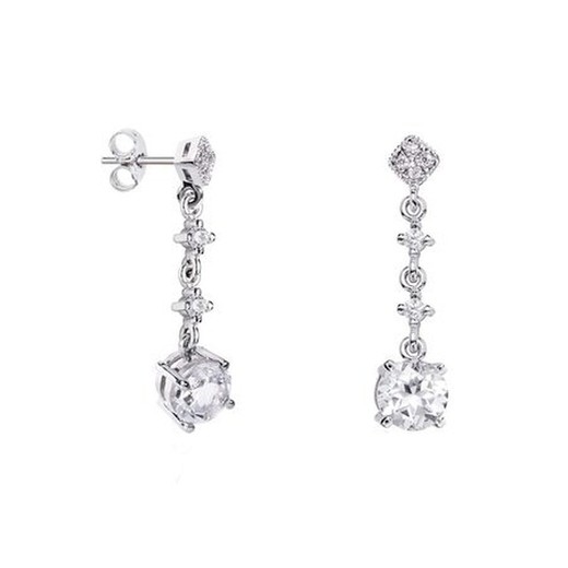 Pendientes Oro Blanco 18kts Argyor MRM 2,50cm (18)75B0230TD Topacio Blanco Diamantes