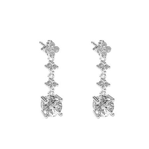 Pendientes Oro Blanco 18kts Argyor MRM 2,50cm (18)75B0234TD Topacio Blanco Diamantes