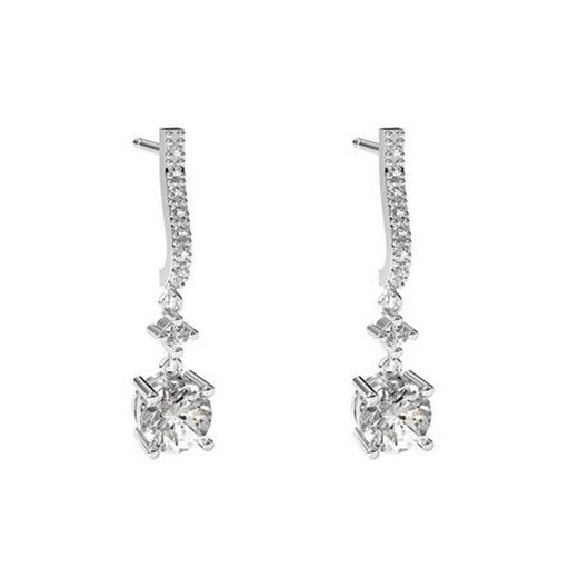 Pendientes Oro Blanco 18kts Argyor MRM 2,90cm (18)75B0222TD Topacio Blanco Diamantes