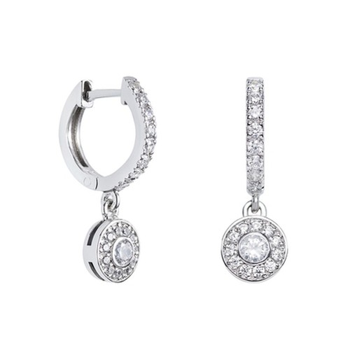 Pendientes Oro Blanco 18kts Argyor MRM 2cm (18)75B0211 Topacios Blancos Diamantes