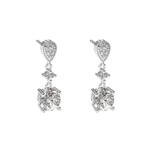 Pendientes Oro Blanco 18kts Argyor MRM 2cm (18)75B0224TD Topacio Blanco Diamantes