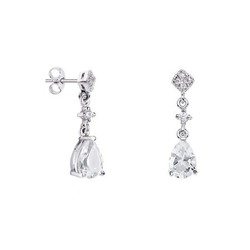 Pendientes Oro Blanco 18kts Argyor MRM 2cm (18)75B0227TT Topacio Blanco