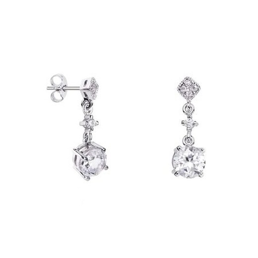 Pendientes Oro Blanco 18kts Argyor MRM 2cm (18)75B0228TD Topacio Blanco Diamantes