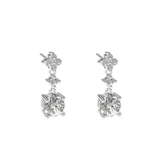 Pendientes Oro Blanco 18kts Argyor MRM 2cm (18)75B0232TD Topacio Blanco Diamantes