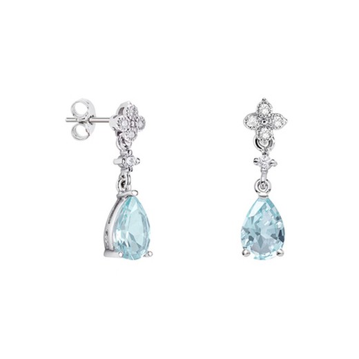 Pendientes Oro Blanco 18kts Lágrima Argyor MRM 9x6mm (18)79B0101DA2 Topacios Azul Diamantes