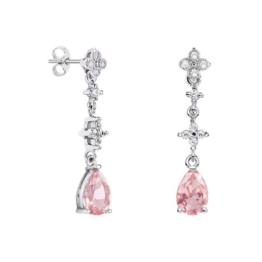 Pendientes Oro Blanco 18kts Lágrima Argyor MRM 9x6mm (18)79B0104DA3 Diamantes Rosa