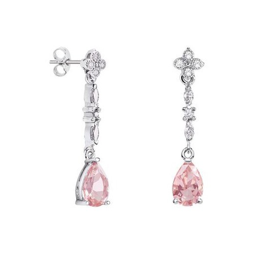 Pendientes Oro Blanco 18kts Lágrima Argyor MRM 9x6mm (18)79B0105TA3 Topacios Rosa