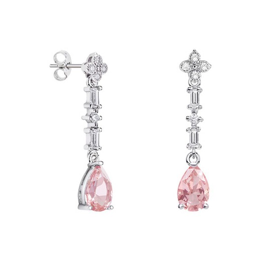 Pendientes Oro Blanco 18kts Lágrima Argyor MRM 9x6mm (18)79B0106TA3 Topacios Rosa