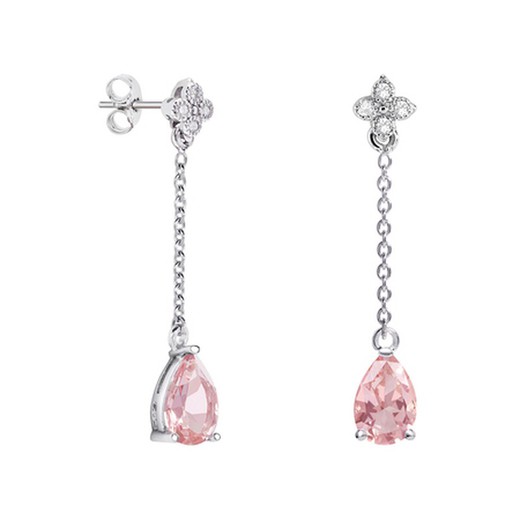 Pendientes Oro Blanco 18kts Lágrima Argyor MRM 9x6mm (18)79B0107DA3 Topacios Rosa Diamantes