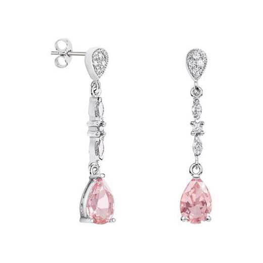 Pendientes Oro Blanco 18kts Lágrima Argyor MRM 9x6mm (18)79B0205DA3 Topacios Rosa Diamantes