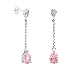 Pendientes Oro Blanco 18kts Lágrima Argyor MRM 9x6mm (18)79B0207DA3 Topacios Rosa Diamantes