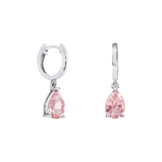 Pendientes Oro Blanco 18kts Lágrima Argyor MRM 9x6mm (18)79B0300NA3 Topacios Rosa