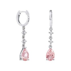 Pendientes Oro Blanco 18kts Lágrima Argyor MRM 9x6mm (18)79B0302DA3 Topacios Rosa Diamantes