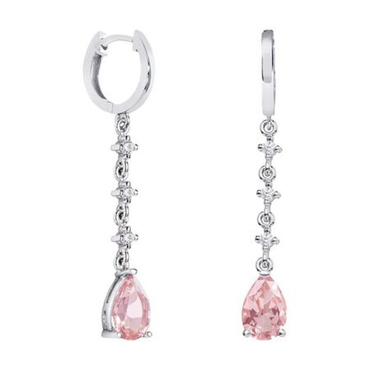 Pendientes Oro Blanco 18kts Lágrima Argyor MRM 9x6mm (18)79B0303DA3 Topacios Rosa Diamantes