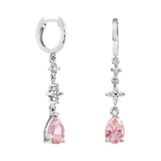 Pendientes Oro Blanco 18kts Lágrima Argyor MRM 9x6mm (18)79B0304DA3 Topacios Rosa Diamantes