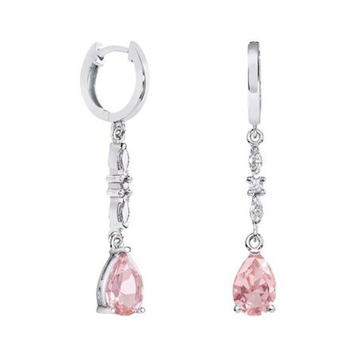 Pendientes Oro Blanco 18kts Lágrima Argyor MRM 9x6mm  (18)79B0305DA3 Topacios Rosa Diamantes