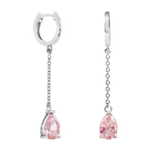 Pendientes Oro Blanco 18kts Lágrima Argyor MRM 9x6mm (18)79B0307NA3 Topacios Rosa