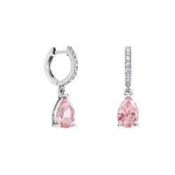 Pendientes Oro Blanco 18kts Lágrima Argyor MRM 9x6mm (18)79B0400DA3 Topacios Rosa