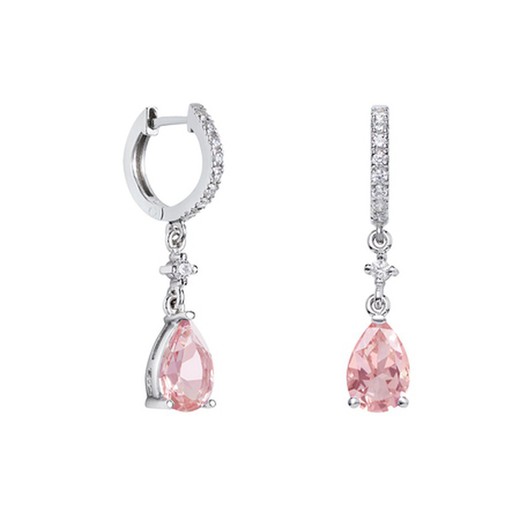 Pendientes Oro Blanco 18kts Lágrima Argyor MRM 9x6mm (18)79B0401DA3 Topacios Rosa Diamantes