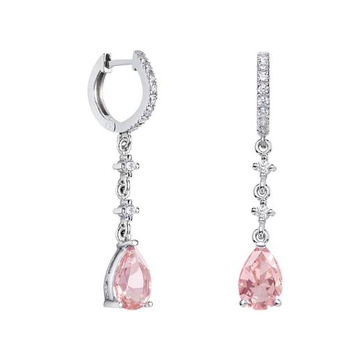 Pendientes Oro Blanco 18kts Lágrima Argyor MRM 9x6mm (18)79B0402DA3 Topacios Rosa Diamantes