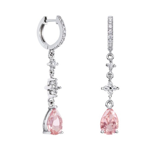 Pendientes Oro Blanco 18kts Lágrima Argyor MRM 9x6mm (18)79B0404DA3 Topacios Rosa Diamantes