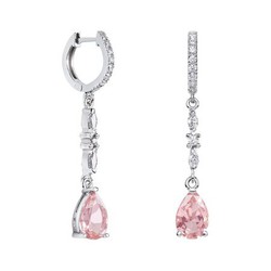 Pendientes Oro Blanco 18kts Lágrima Argyor MRM 9x6mm (18)79B0405DA3 Topacios Rosa Diamantes