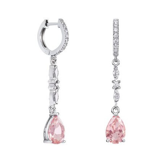 Pendientes Oro Blanco 18kts Lágrima Argyor MRM 9x6mm (18)79B0405TA3 Topacios Rosa