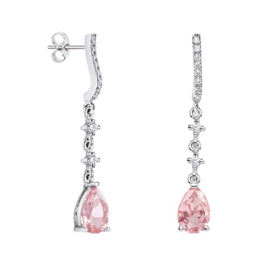 Pendientes Oro Blanco 18kts Lágrima Argyor MRM 9x6mm (18)79B0502DA3 Topacios Rosa Diamantes