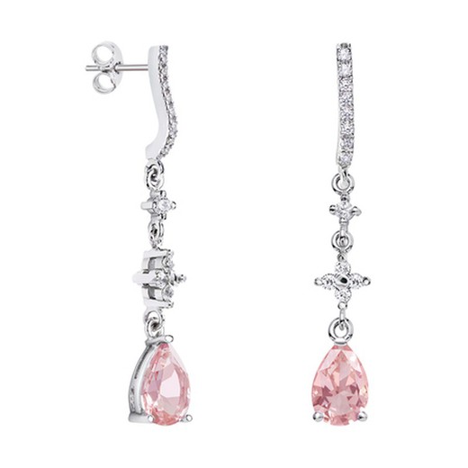 Pendientes Oro Blanco 18kts Lágrima Argyor MRM 9x6mm (18)79B0504DA3 Topacios Rosa Diamantes