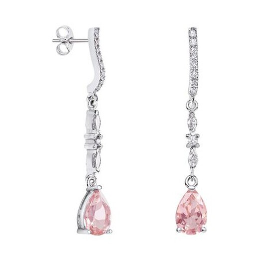 Pendientes Oro Blanco 18kts Lágrima Argyor MRM 9x6mm (18)79B0505TA3 Topacios Rosa